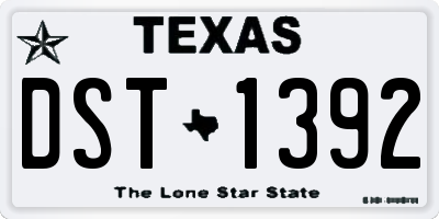 TX license plate DST1392