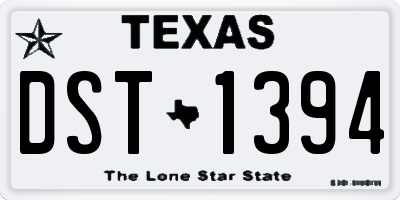 TX license plate DST1394