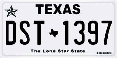 TX license plate DST1397