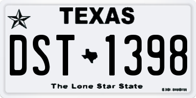 TX license plate DST1398
