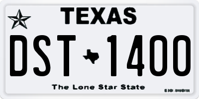 TX license plate DST1400