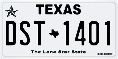 TX license plate DST1401