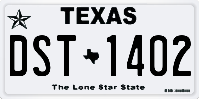 TX license plate DST1402