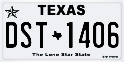TX license plate DST1406