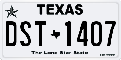 TX license plate DST1407