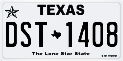 TX license plate DST1408