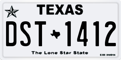 TX license plate DST1412