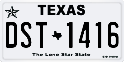TX license plate DST1416
