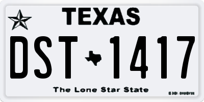TX license plate DST1417