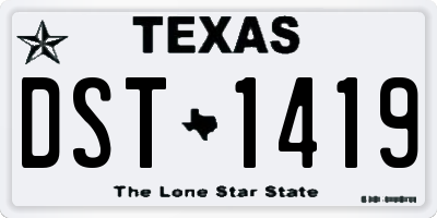 TX license plate DST1419