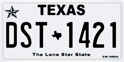 TX license plate DST1421