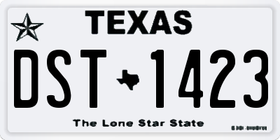 TX license plate DST1423