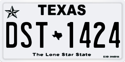 TX license plate DST1424
