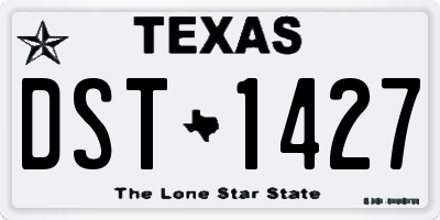 TX license plate DST1427