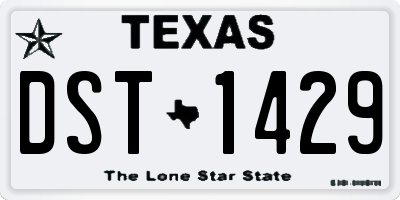 TX license plate DST1429