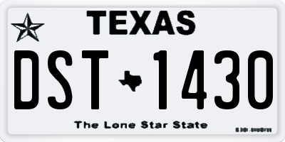 TX license plate DST1430