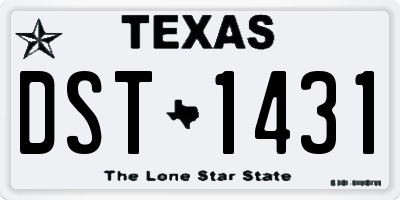TX license plate DST1431