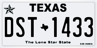 TX license plate DST1433