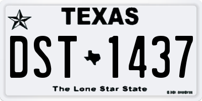 TX license plate DST1437