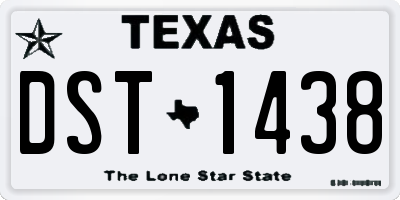 TX license plate DST1438
