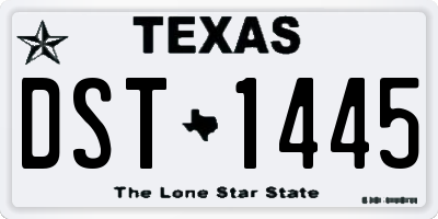 TX license plate DST1445
