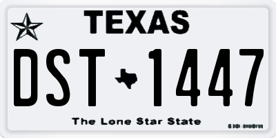 TX license plate DST1447