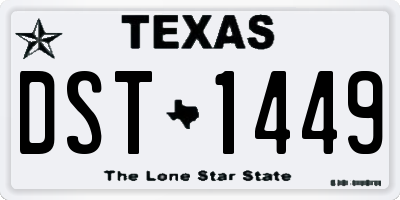 TX license plate DST1449