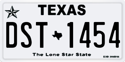 TX license plate DST1454