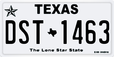 TX license plate DST1463