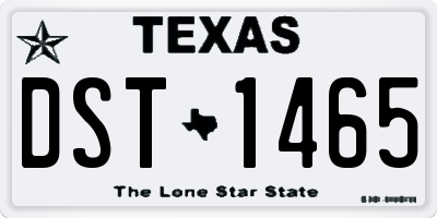 TX license plate DST1465