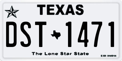 TX license plate DST1471