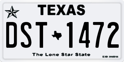 TX license plate DST1472