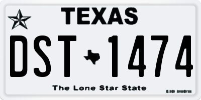 TX license plate DST1474