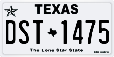 TX license plate DST1475