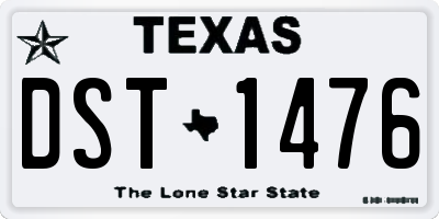 TX license plate DST1476