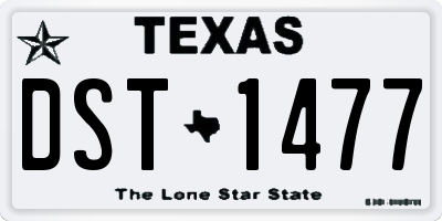 TX license plate DST1477