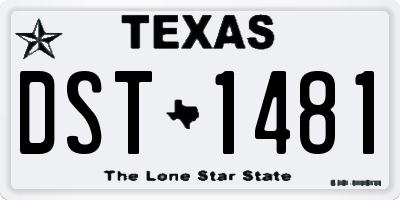 TX license plate DST1481