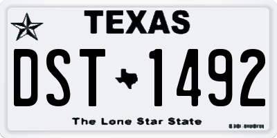 TX license plate DST1492