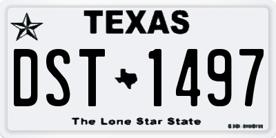TX license plate DST1497