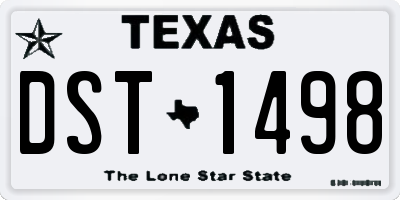 TX license plate DST1498