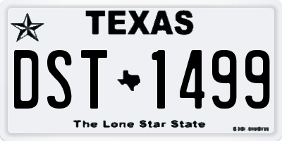 TX license plate DST1499