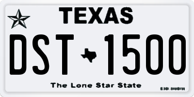 TX license plate DST1500