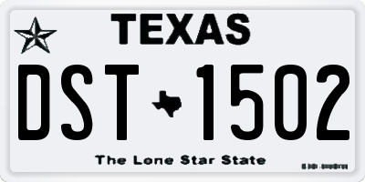 TX license plate DST1502