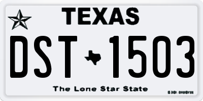 TX license plate DST1503