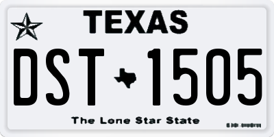 TX license plate DST1505