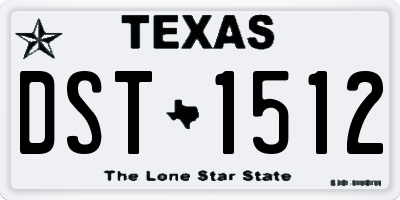 TX license plate DST1512