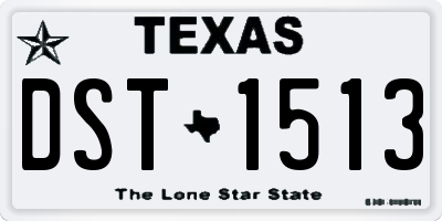 TX license plate DST1513