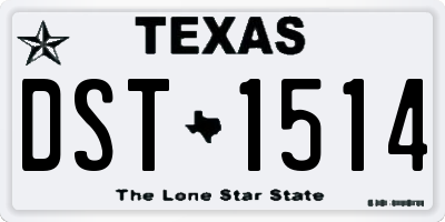 TX license plate DST1514