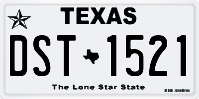 TX license plate DST1521
