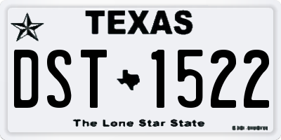 TX license plate DST1522